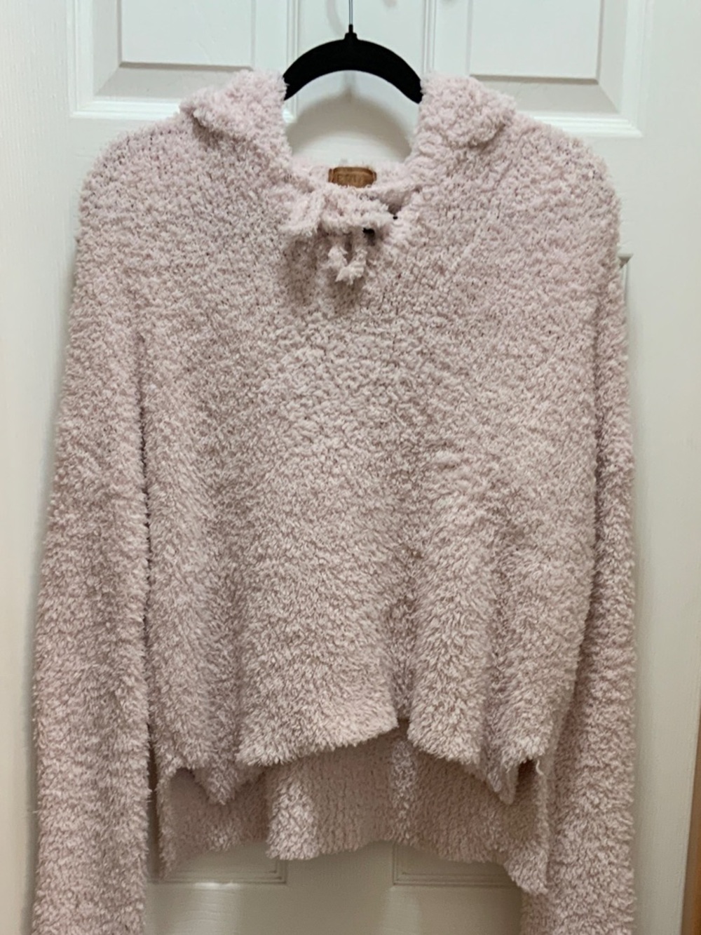 POL Cozy Plush Hooded Sweater - Pale Pink